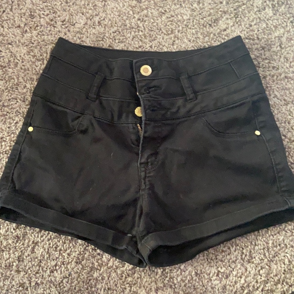 Black jean shorts